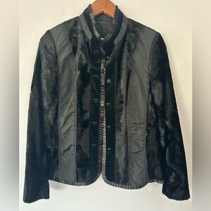 Basler Horst Basler Velvet Silk Cropped Blazer Jacket | Vintage | Sz 36 | Black